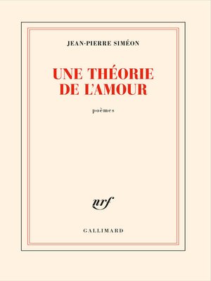 cover image of Une théorie de l'amour